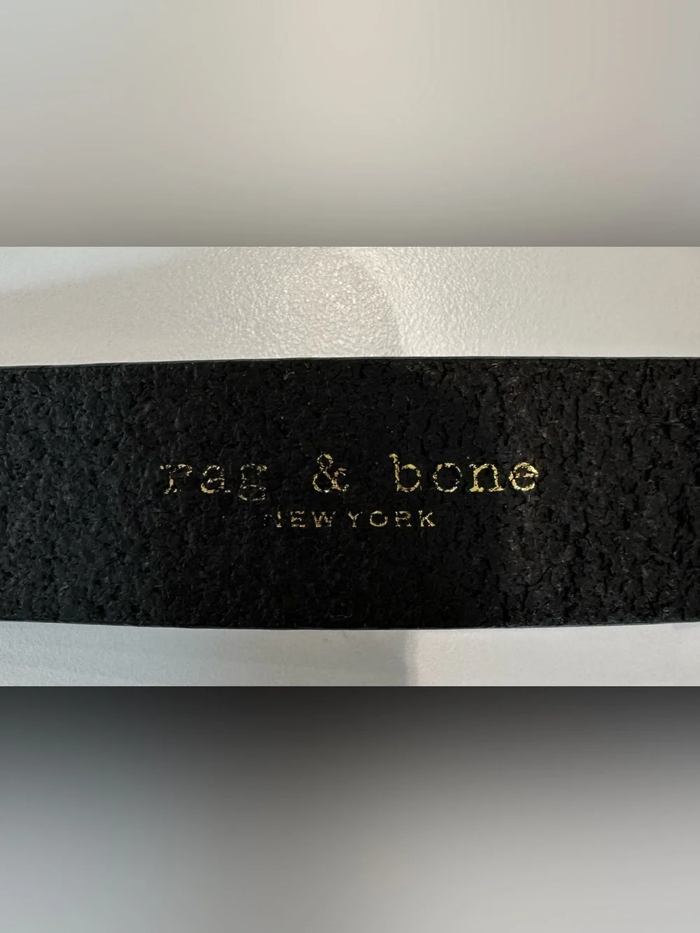 rag & bone Ventura Black Italian Leather Belt Mixed Metal Western Buckle